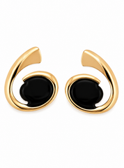 Eclipse Statement Earrings (Black & Red