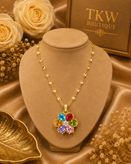 Multicolor flower necklace