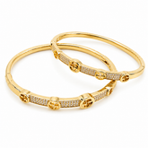 Golden Luxe Crystal Bangle Set