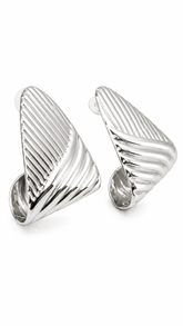 Silver Wave Sculptural Statement Earrings