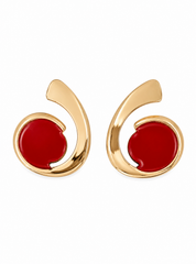 Eclipse Statement Earrings (Black & Red