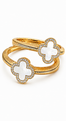 Luxe Clover Elegance Cuff Bracelet