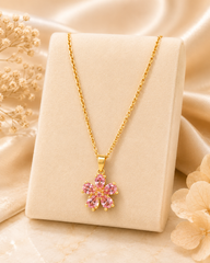 Pink flower necklace