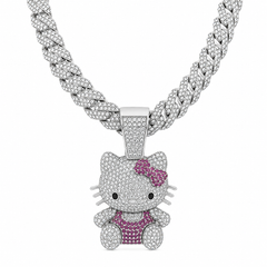 Luxury Kitty Crystal Pendant Necklace