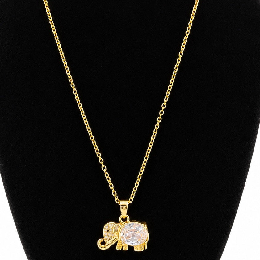 Lucky Elephant Crystal Necklace