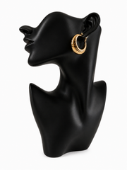 Luxe Ribbed Hoop Earrings
