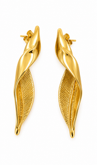 Golden Leaf Whisper Earrings