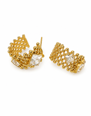 Luxe Crystal Lattice Gold Earrings