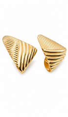 Silver Wave Sculptural Statement Earrings