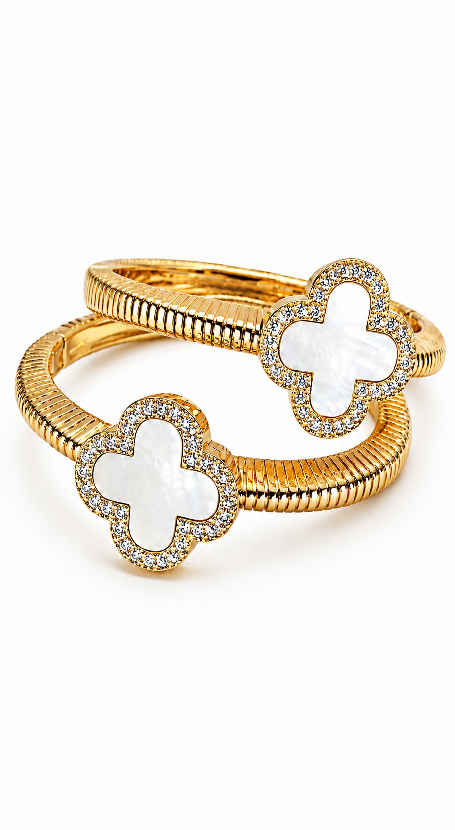 Luxe Clover Elegance Cuff Bracelet