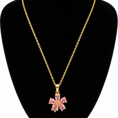 Pink flower necklace