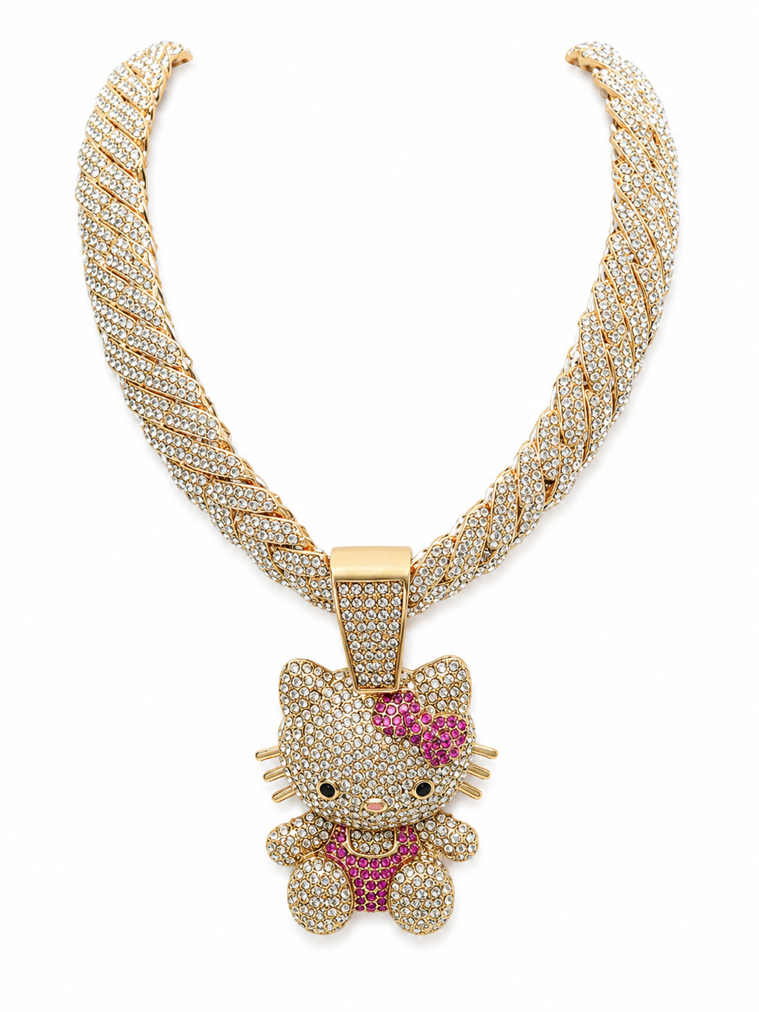 Luxury Kitty Crystal Pendant Necklace