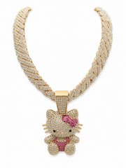 Luxury Kitty Crystal Pendant Necklace
