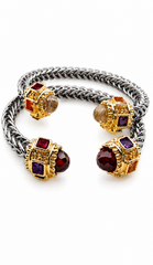 Regal Gemstone Cable Cuff Bracelet