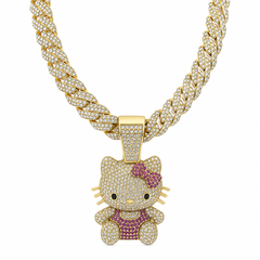 Luxury Kitty Crystal Pendant Necklace